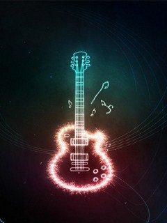 Download Free Mobile Phone Wallpaper 3d Neon Guitar - 954 