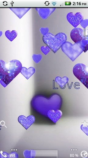 Download Free Android Wallpaper Purple Sparkle Hearts - 2135 -  